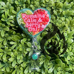 Produce Badge Reel, Glitter badge reel, Garden Badge Reel, Nametag