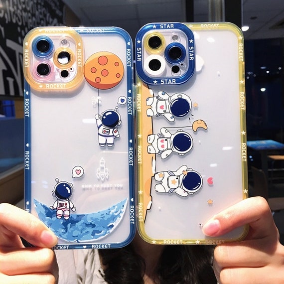 Cute Cartoon Astronaut Space Iphone Case Iphone 13 12 11 Etsy Uk