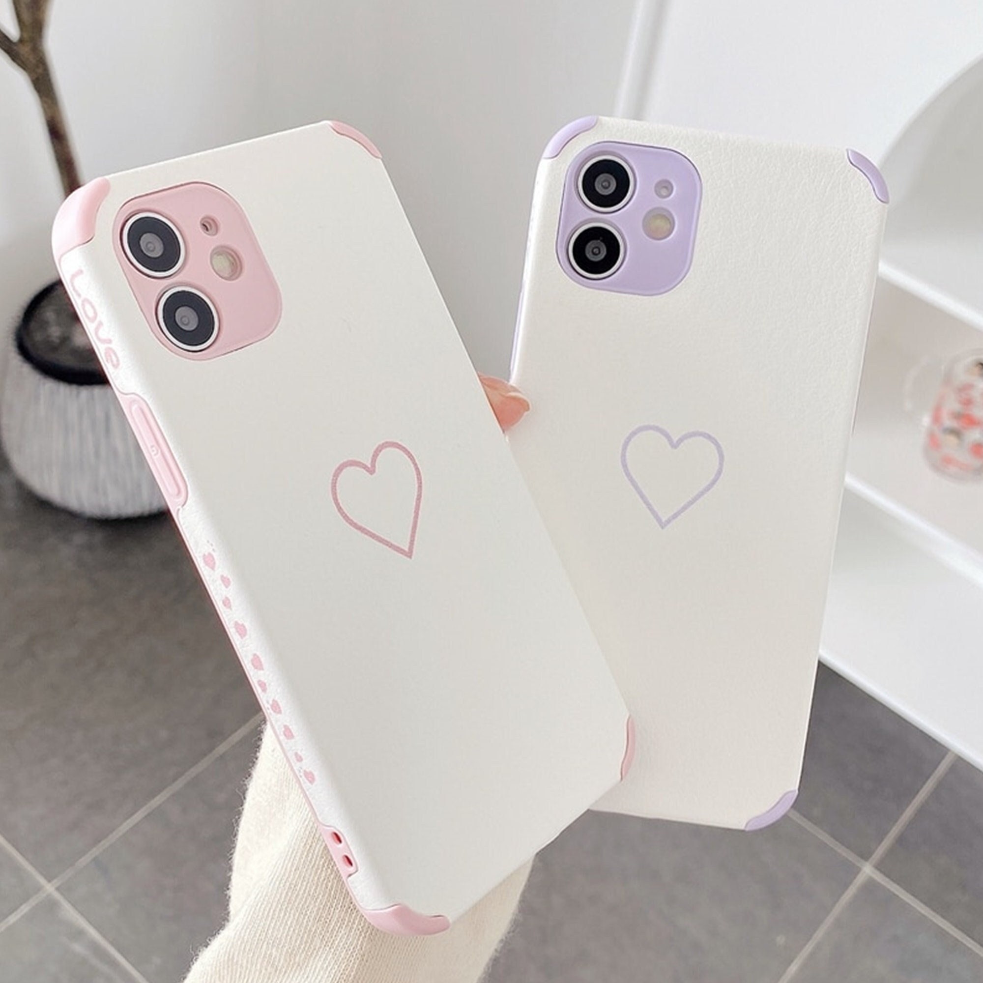 Iphone 13 Case Aesthetic Love Heart Iphone Case Iphone 13 12 Etsy