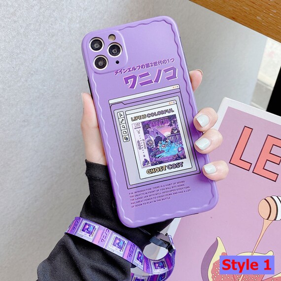 Aesthetic Japanese Anime Phone Case With Lanyard For Iphone 11 Etsy Ireland