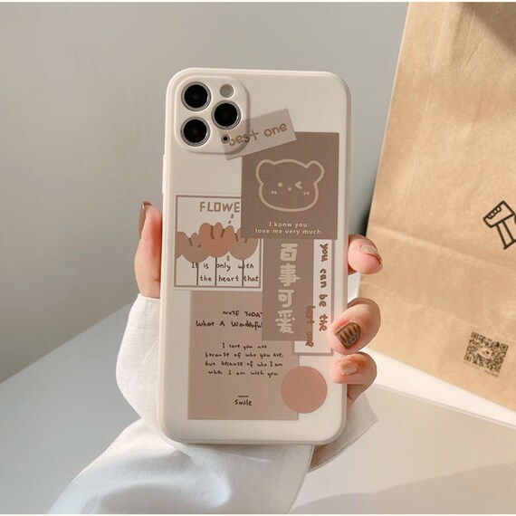 Cute Cartoon Label Bear Korean Phone Case For Iphone 11 12 Pro Etsy Cute Cartoon Label Bear Korean Phone Case For Iphone 11 12 Pro Etsy