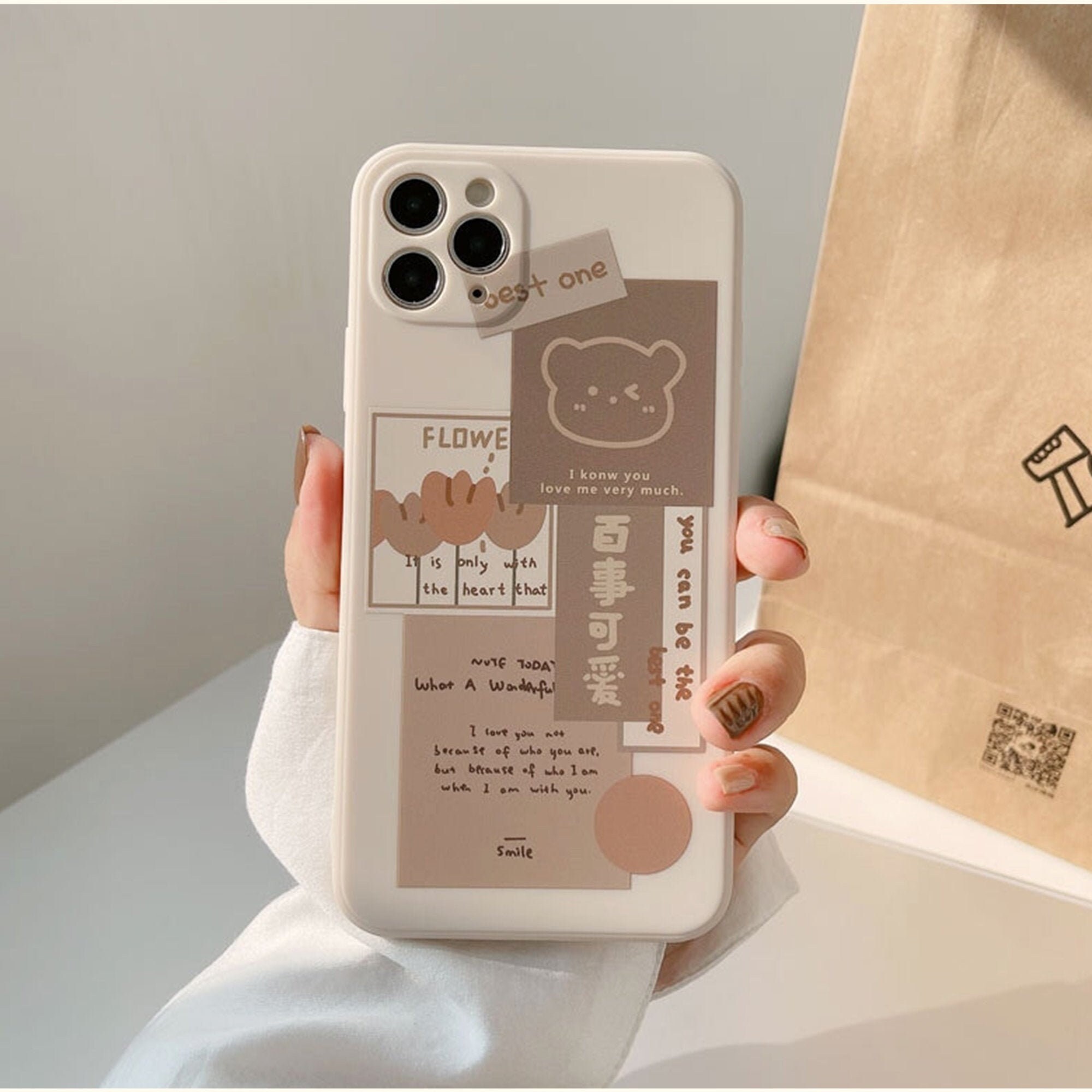 Cute Cartoon Label Bear Korean Phone Case for Iphone 11 12 Pro - Etsy Cute Cartoon Label Bear Korean Phone Case for Iphone 11 12 Pro - Etsy