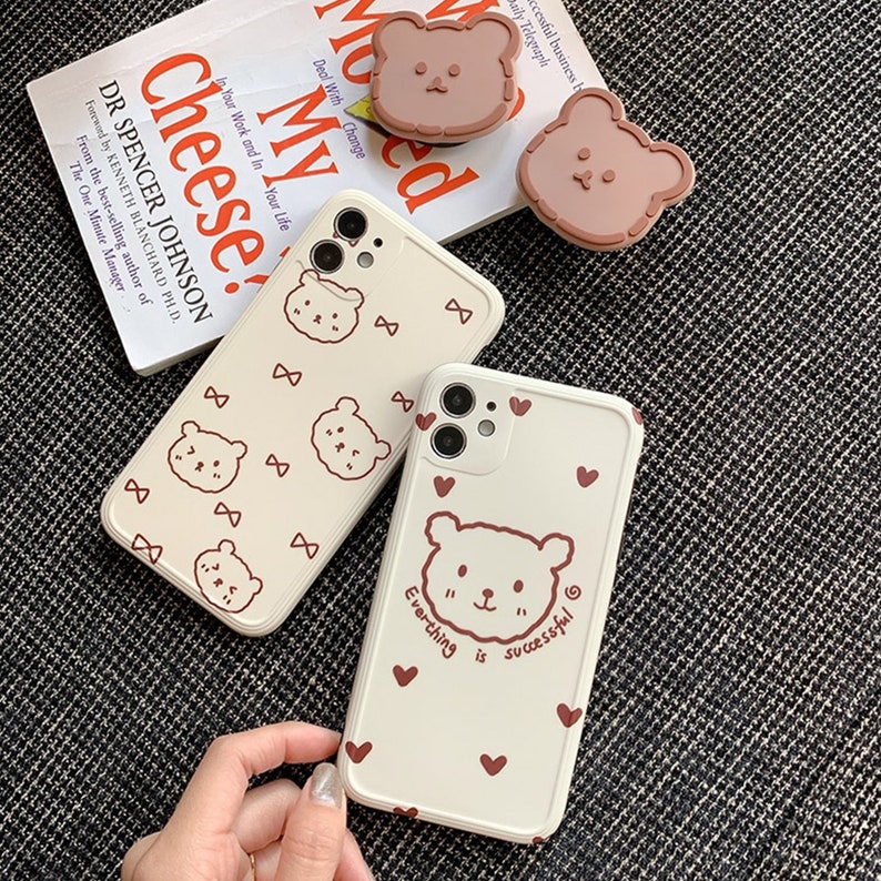 Cute Bear Phone Case With Stand Holder for Iphone 11 12 Pro Etsy