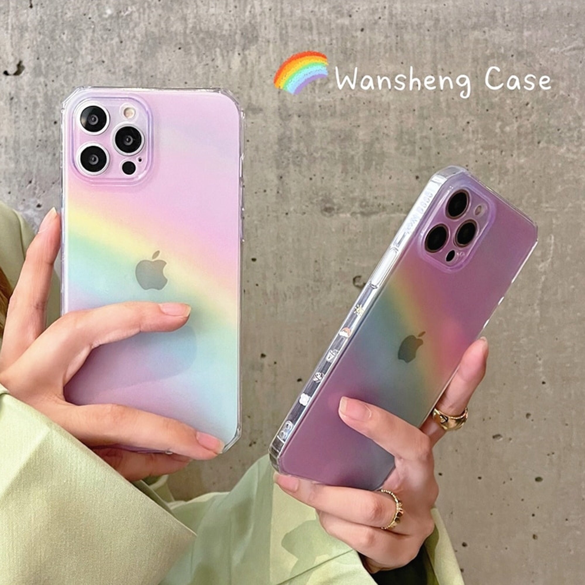 Iphone 13 Pro Max Case Colorful Pink Rainbow Iphone Case Etsy Australia