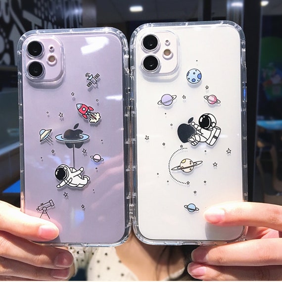 Cute Cartoon Astronaut Planet Star Phone Case For Iphone 11 12 Etsy Denmark