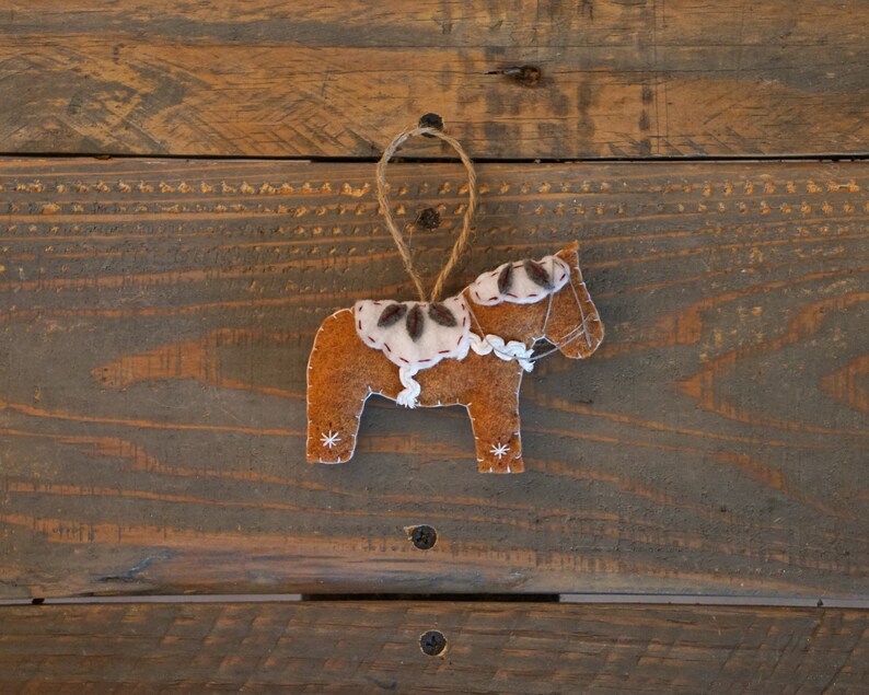 Gift Idea Felt Christmas Scandinavian Swedish Dala Horse Ornament Gingerbread Stocking Filler