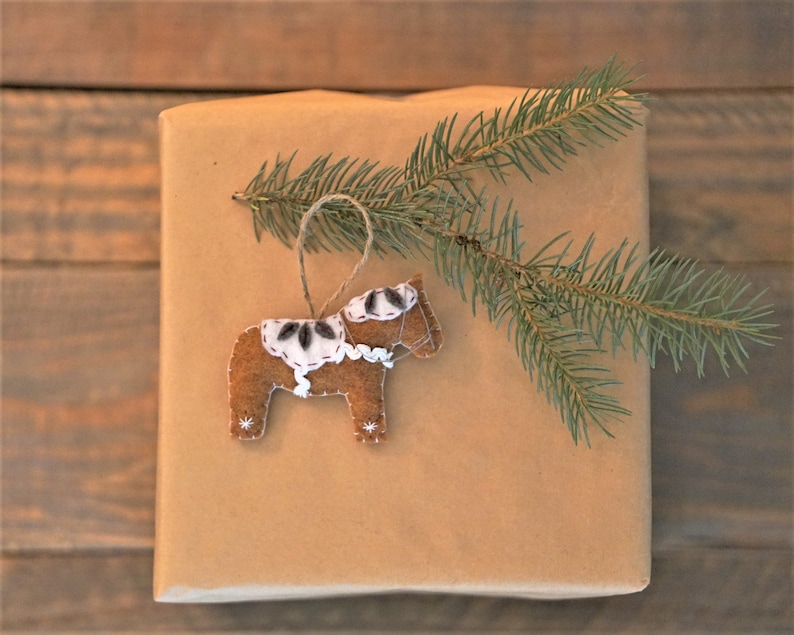 Gift Idea Felt Christmas Scandinavian Swedish Dala Horse Ornament Gingerbread Stocking Filler