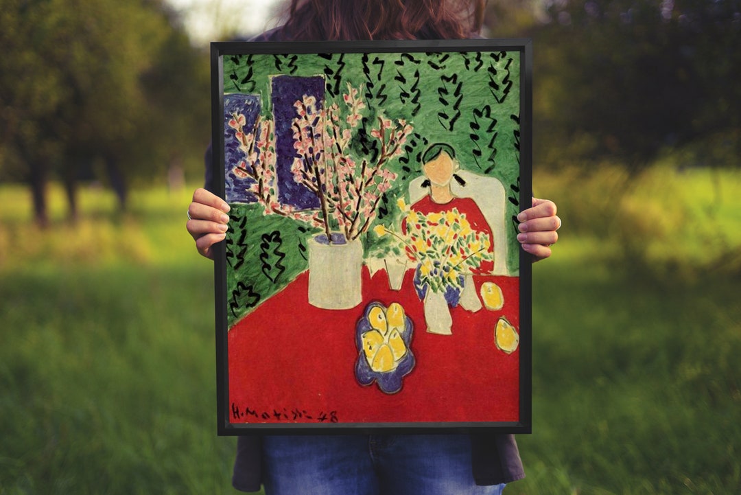 Plum Blossoms, Green Background, by Henri Matisse, Matisse Print