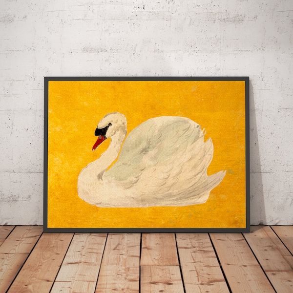 Japanese Swan, Vintage Birds, Nursery Wall Art, Japanese Prints, japan poster, exhibition poster, print Wall Art, Museum Gallery