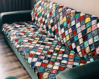 Knitted Couch Cover Etsy