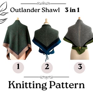 Outlander Shawl PATTERN Claire shawl knitting outlander inspired shawl Tutorial Fraser's Ridge shawl knit pattern EASY pattern in ENGLISH