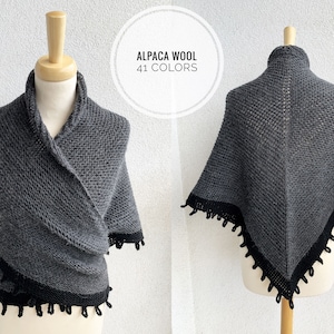 Outlander 3XL shawl - Gray alpaca wool shawl - Outlander gifts for women