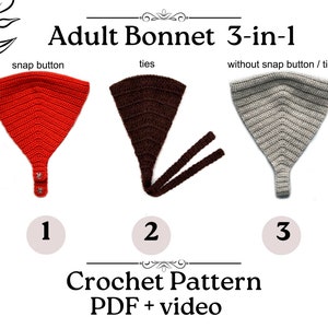 Crochet Bonnet PATTERN EASY in ENGLISH - Tutorial Vintage hat - Trendy hats with tie for women - a perfect cottage core coquette craft