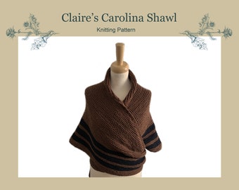 Brown outlander shawl pattern - Claire shawl knitting pattern - Outlander pattern - Outlander inspired shawl tutorial