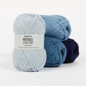 Fio de tricô de lã merino superwash DK DROPS Merino Extra Fino - fio penteado