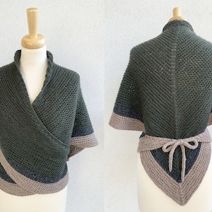 Green outlander shawl with i-cords - Claire's wrap - Carolina Shawl - Outlander Gift - Outlander Inspired - Outlander Replica