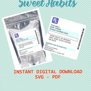 Rezept-Cookie-Etikett - Digital geschnittene Datei Printable PDF PNG Instant Download