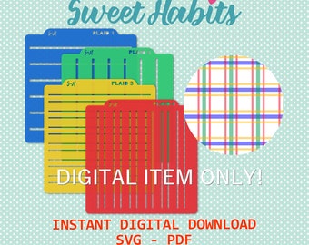 Plaid Background Cookie Stencil Set - SVG Instant Download Digital Cut File Printable PDF