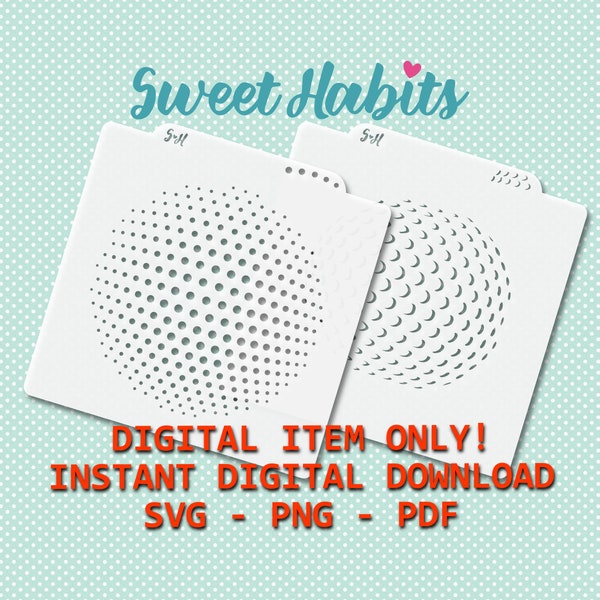 Ball Dot Detail Texture Cookie Stencils Set - SVG Digital Cut File Printable PDF PNG