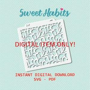 Floral Splash Pattern Design Cookie Stencils - SVG Digital Cut File Printable PDF