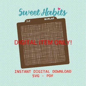 Burlap Linen Fabric Pattern Cookie Stencils - SVG Digital Cut File Printable PDF PNG