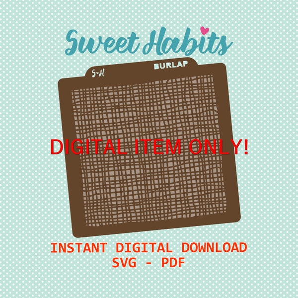 Toile de jute lin tissu motif Cookie pochoirs - SVG numérique couper fichier imprimable PDF PNG