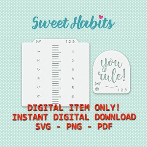 You Rule Ruler Set Cookie Stencils - SVG Digital Cut File Printable PDF