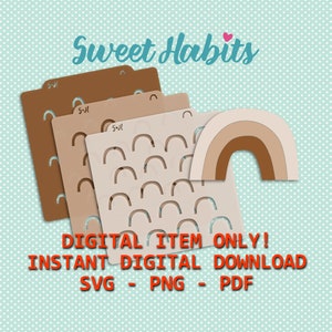 Rainbow Set Cookie Stencils - SVG Instant Download Digital Cut File Printable PDF