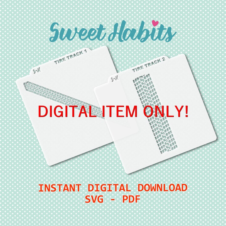 Tire Tracks Cookie Stencils Set SVG Digital Cut File Etsy
