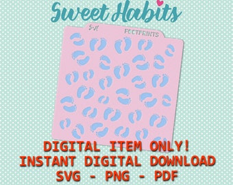Stencil di impronte - File di taglio digitale SVG PDF stampabile PNG