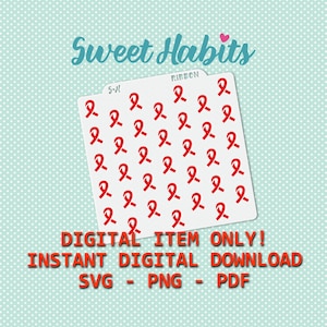 Awareness Ribbon Muster Schablonen Set - SVG Digital Cut File Printable PDF PNG