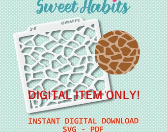 Giraffe Spots Animal Print Cookie Stencil - SVG Digital Cut File Printable PDF