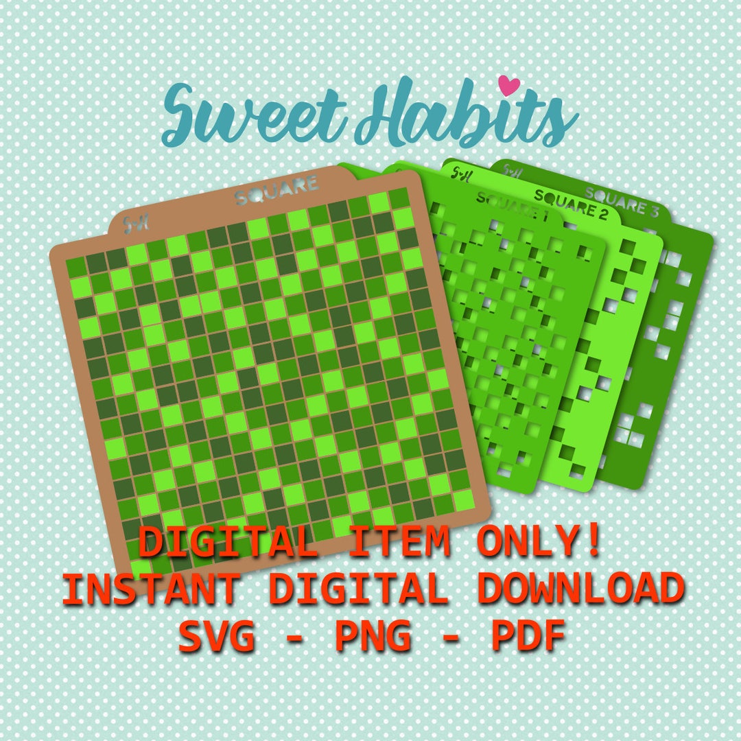 Checkered 7.pdf Pixel Checkered Squares Cookie Stencils - SVG Digital Cut File ...