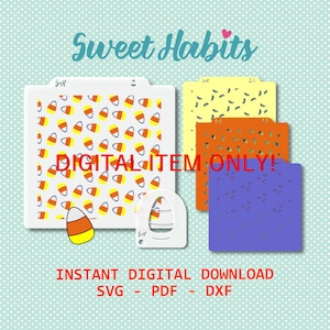 Halloween Candycorn 3 Part Cookie Stencil Set - SVG Digital Cut File Printable PDF DXF