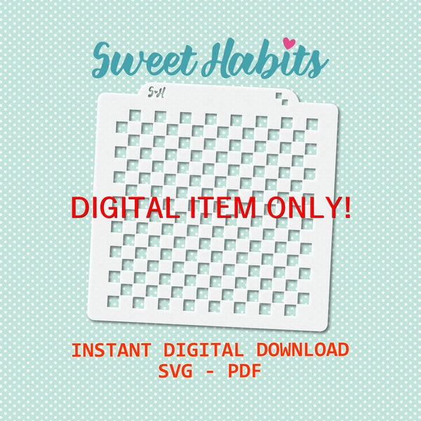 Checkered Squares Cookie Stencils - SVG Digital Cut File Printable PDF PNG