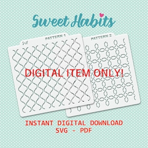 幾何学模様のクッキーステンシルセット - SVG デジタルカットファイル 印刷可能な PDF PNG