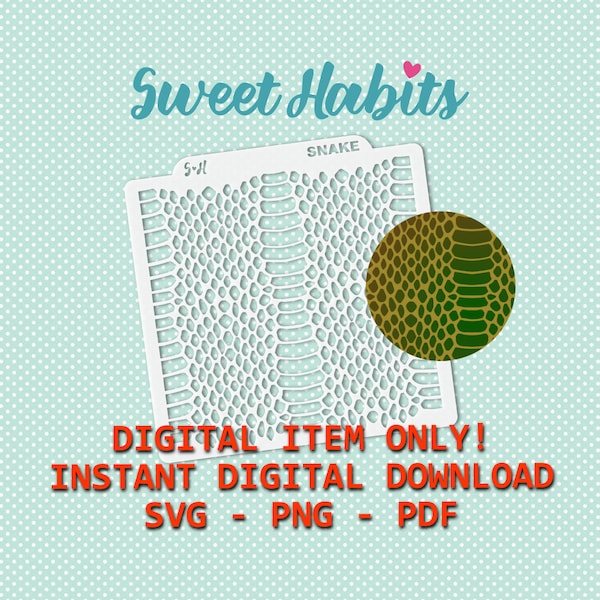 Snake Skin Scales Animal Print Cookie Stencil - SVG Digital Cut File Printable PDF png