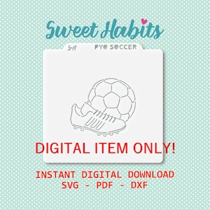 American Soccer Ball Football and Cleats Paint Your Own Cookie Stencils Set - SVG Digital Cut File Printable PDF