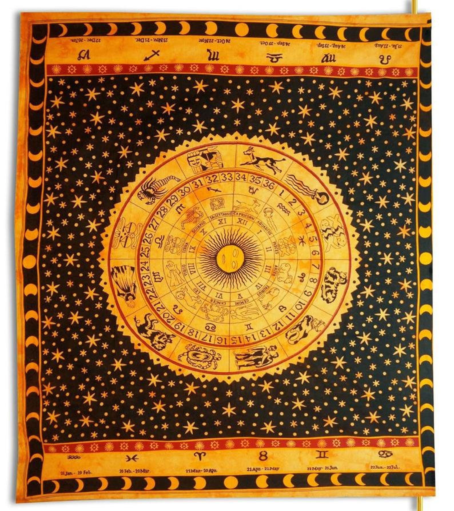 Astrology Zodiac Multi Tapestry Wall Hanging Mandala Etsy