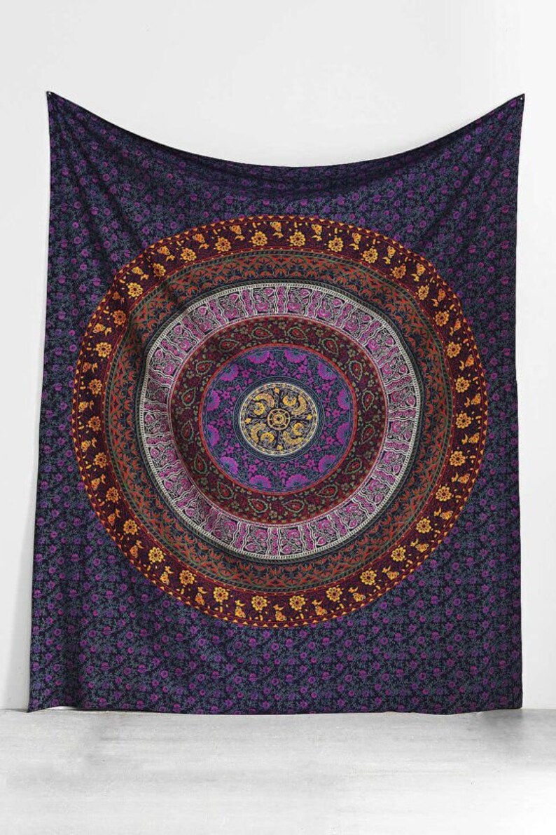 Six Color Multi Tapestry Wall Hanging Mandala Tapestries Etsy