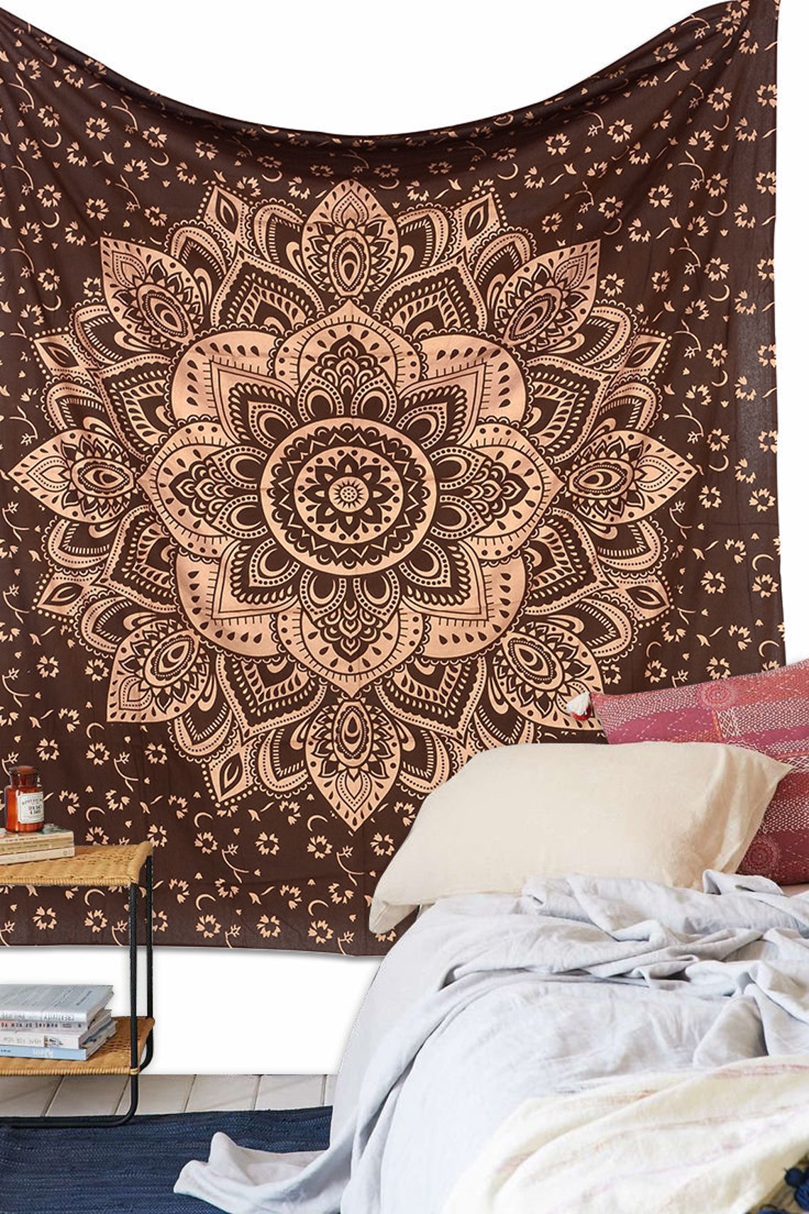 Brown Gold Ombre Multi Tapestry Wall Hanging Mandala Etsy