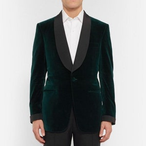 Men's Elegant Green Velvet Smoking Jacket Hosting Evening - Etsy