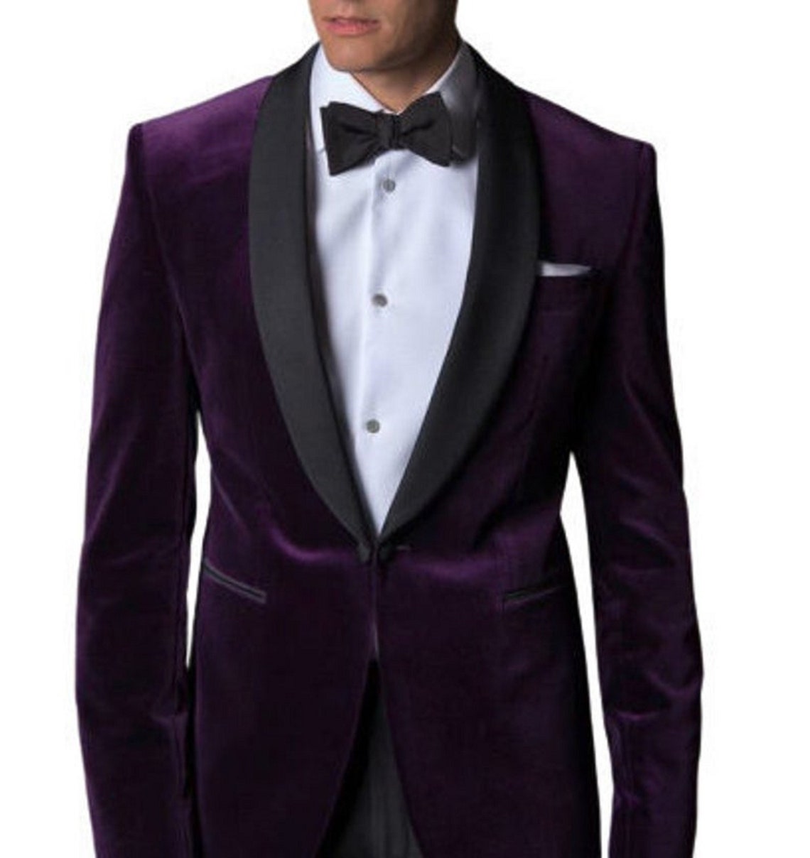 Men's Purple Velvet Tuxedo Jacket Slim Fit One Button - Etsy