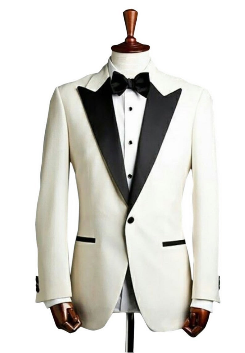 Mens Tuxedo Jacket Grooms Wedding Dress Fit One Nippon regular agency White Slim A surprise price is realized Butto
