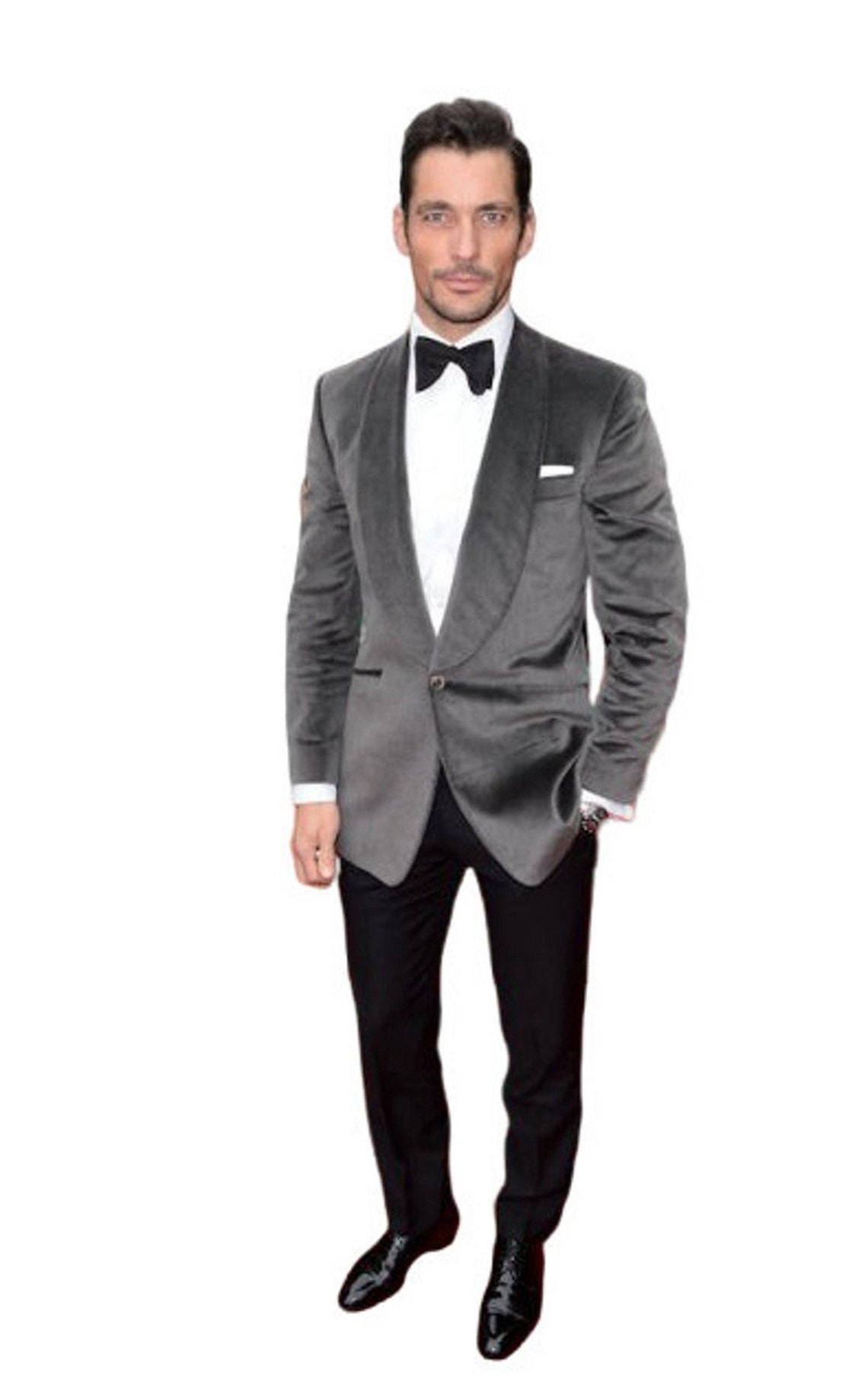 Men's Grey Solid Velvet Tuxedo Jacket Slim Fit One Button Etsy