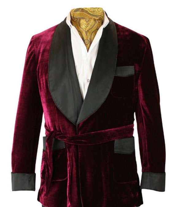 Belted smoking best sale jacket