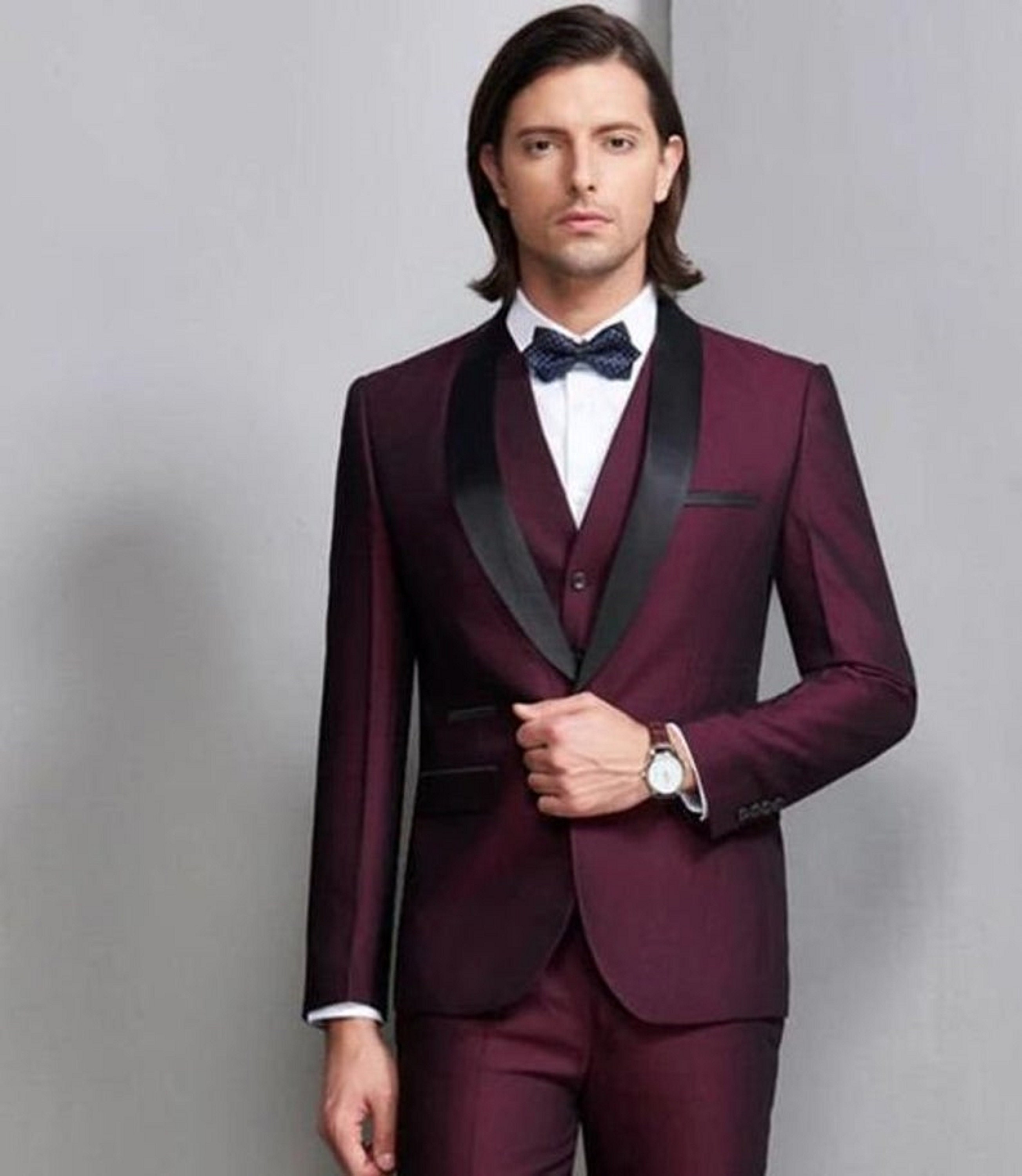 Maroon tuxedo best sale blazer