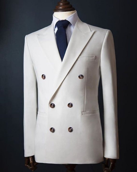 Mens White Double Breasted Formal and Wedding Wear Jacket - Etsy