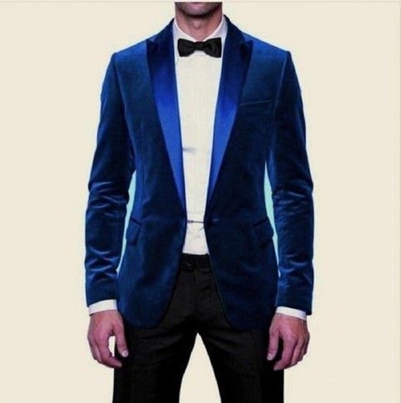 Royal Blue Velvet Smoking Manteau Costume Homme Slim Fit 40r 42r 44r 46r 46 L 48 L CUSTOM 