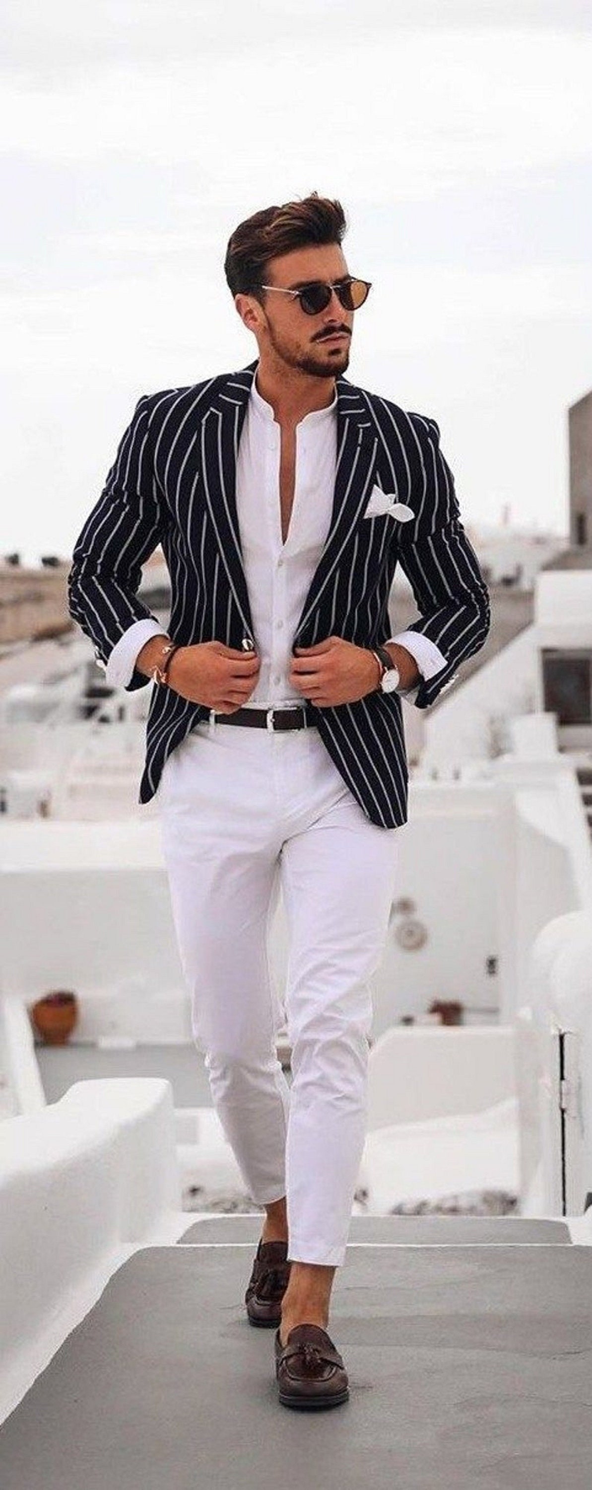 Men White Stripe Jacket Men Pin Stripe Coat White Pin Stripe - Etsy